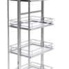 Apotheekbeslag 4 manden 1200-1450 mm: verchroomd uittrekframe met manden boven elkaar