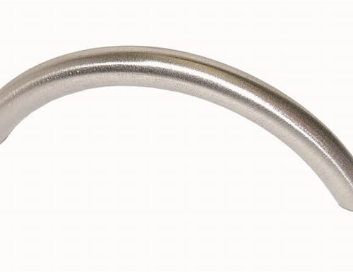 B005 Greep TANGER 10x35x148mm afst.128mm RVS Greep keukenkast 128mm TANGER: gebogen boogvormige greep in RVS