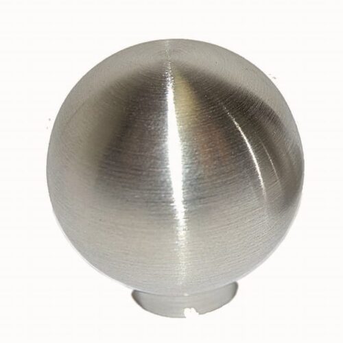 B006 Kogelknop ø 28mm RVS Kogelknop RVS 28 mm: ronde, geborstelde RVS-knop op een korte voet