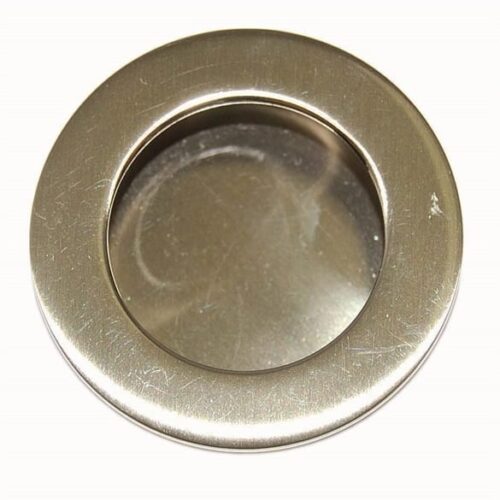 B009 Inkapgreep Rond ø 35mm RVS-Look Greep keukenkast 35 mm: ronde inkapgreep in RVS-look met rand van 42 mm