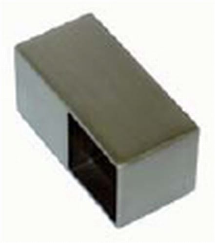 B015-Eindstuk-voor-Buis-Tube-18x18mm-23320-1 Eindstuk buis 23320: vierkant eindstuk in RVS-look met opening voor de buis