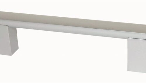 B020 Greep SHAPE afst.128mm/L.139mm Aluminium Mat Greep keukenkast 128mm SHAPE: greep met vlakke bovenkant op twee blokvoeten, aluminium mat