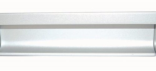 B027 Inkapgreep afst.160mm Zilver Mat Inkapgreep 160mm zilver mat: rechthoekige greepkom die in het front valt