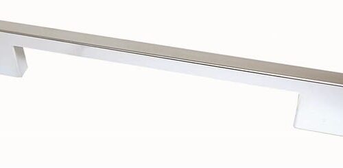 B034 Greep VEGA afst.192mm Chroom Mat Greep keukenkast 192mm VEGA: vlakke rechte greep op schuine voeten in mat chroom