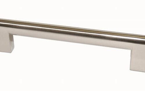 B047 Greep ARA afst.192mm RVS-Look Greep keukenkast 192mm ARA: ronde staaf op twee hoekige voeten in RVS-look