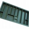 Bestekindelingen Linea. (brxd) 840 mm x 490 mm. Antraciet Bestekindeling Linea 490 mm: kunststof bestekbak in antraciet met lange bestekvakken