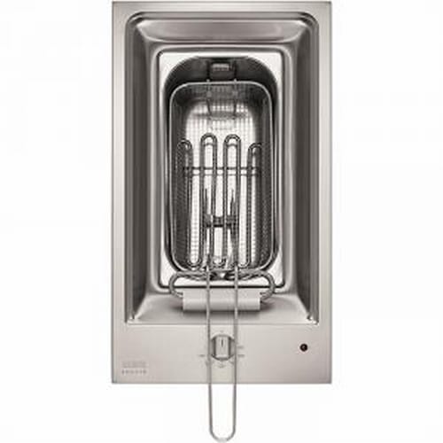 Candy PFR300X: RVS-inbouwfriteuse met frituurmandje en handgreep, draaiknop en controlelampje