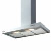 Fagor wandschouw: RVS-schouwkap met plat afzuigdeel, drie filters, twee lampen en drukknoppen