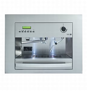Fagor MQC-SA10X: RVS-inbouwkoffieautomaat met display, drukknoppen, draaiknop, koffie-uitloop en stoompijp