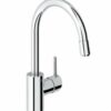 Grohe Concetto 32663 keukenkraan in chroom met hoge ronde uitloop en hendel aan de zijkant