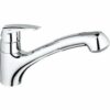 Grohe Eurodisc 32257-001 lage keukenkraan in chroom met uittrekbare handdouche