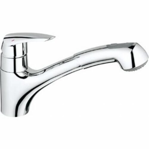 Grohe Eurodisc 32257-001 lage keukenkraan in chroom met uittrekbare handdouche