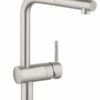 Grohe Minta 32168 keukenkraan in supersteel met L-vormige uitloop en uittrekbaar uitloopdeel