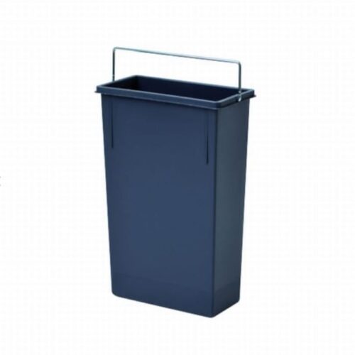Hailo binnenemmer 7 liter: donkergrijze rechthoekige binnenemmer met een metalen hengsel