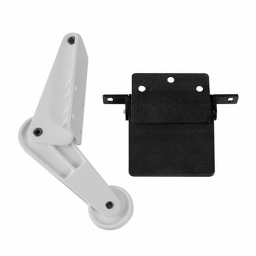 Hailo-Kick-Go-voetpedalen-3692-02-zwart-1 Hailo voetpedaal prullenbak zwart: witte kunststof hefboom met wieltje naast een zwarte pedaalplaat met beugels
