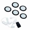 HERA inbouwspot keuken FR-68 set van 5: 5 zwarte ledspots met mat wit lichtvenster, controller en afstandsbediening