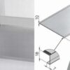 Spoelkast bescherming 861x510: aluminium bodemplaat in een onderkast, met tekening van de opstaande rand en gewafelde structuur