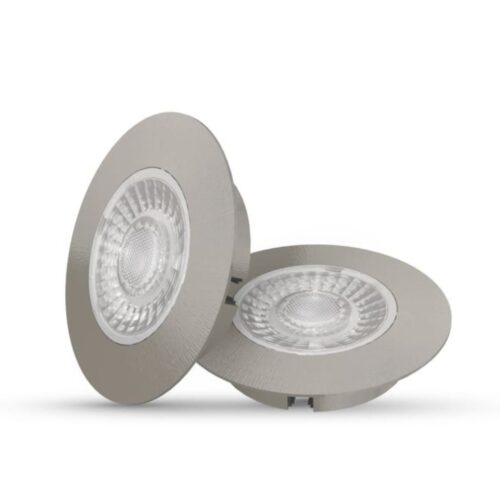 cabiledRVS-setvan2-keukenrepareren.nl Led spot IP44 RVS-look: twee platte ledspots met lens in RVS-look