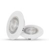 Led spot IP44 wit: twee platte ledspots met lens in wit