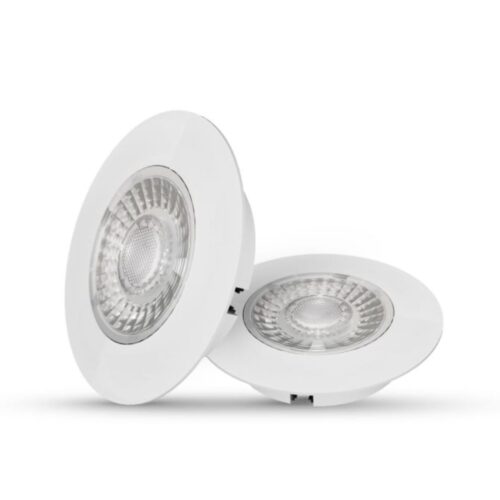 cabiledWit-setvan2-keukenrepareren.nl Led spot IP44 wit: twee platte ledspots met lens in wit