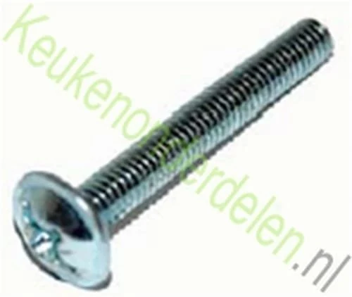 Schroeven M4 x 25 geschikt voor grepen + knoppen Schroeven grepen M4 x 25: verzinkte schroef met kruiskop en brede kraag